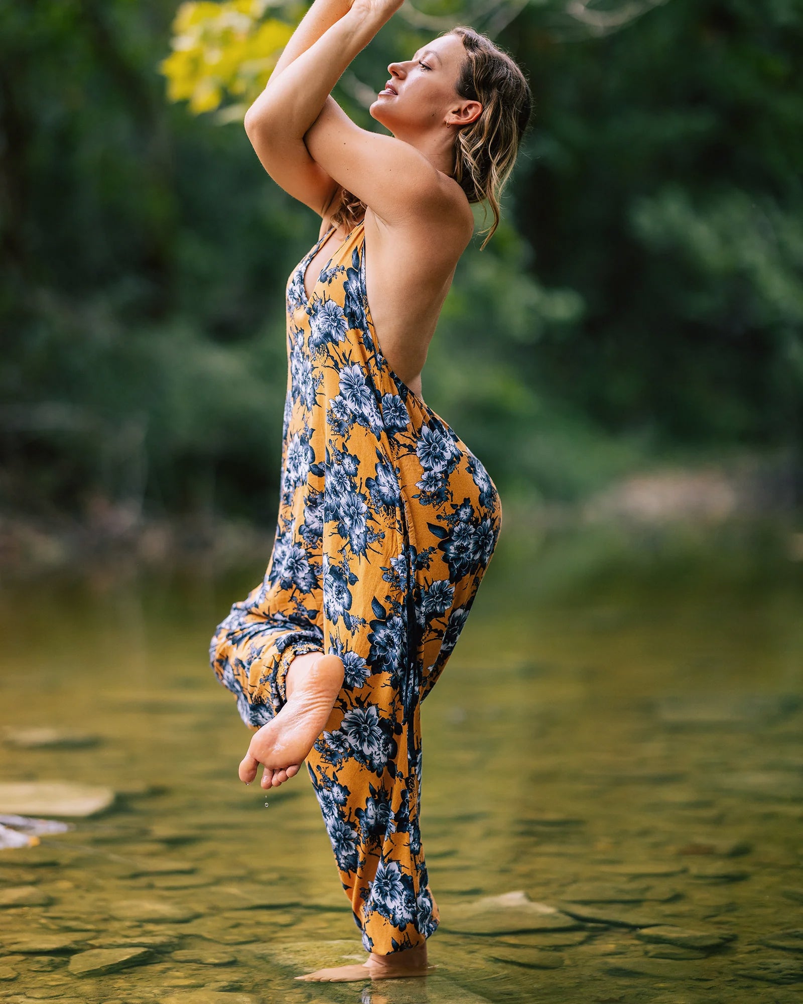 FLOWER HAREM JUMPSUIT