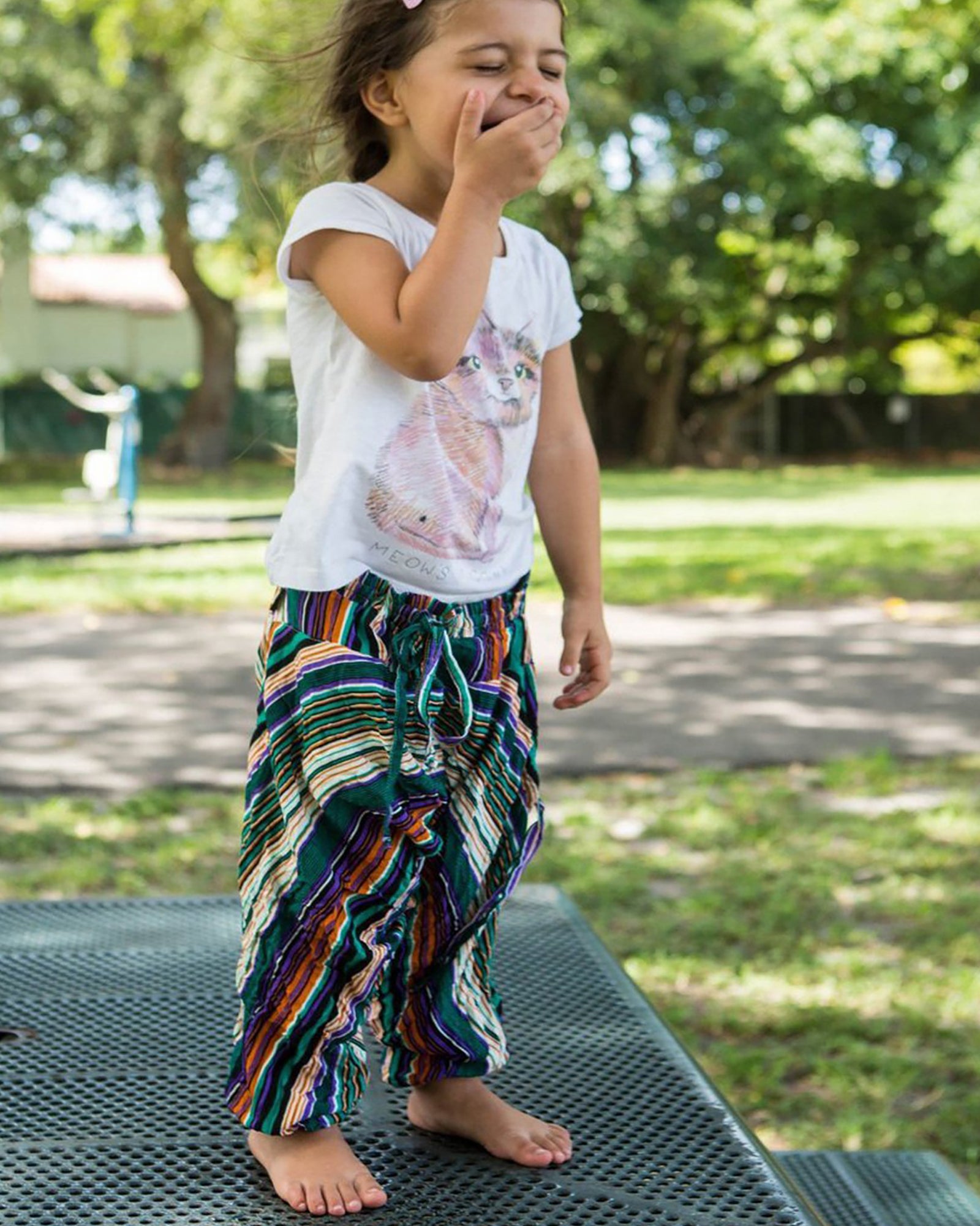 KIDS STRIPED HAREM PANTS