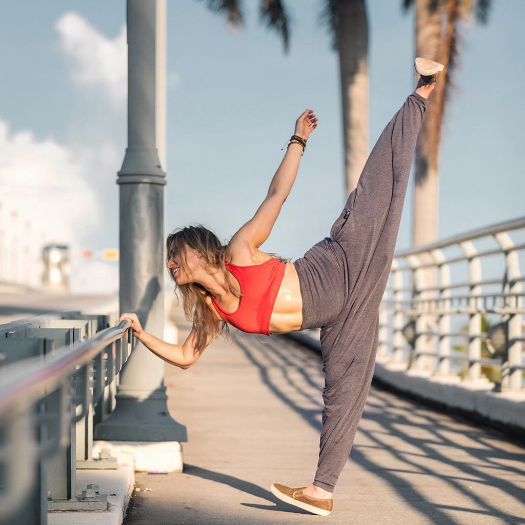 Yoga Pants in Grey Bamboo Cotton