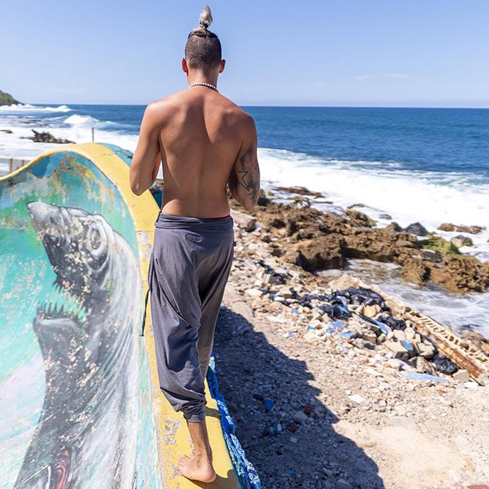 Unisex Bamboo Cotton Yoga Pants in Grey