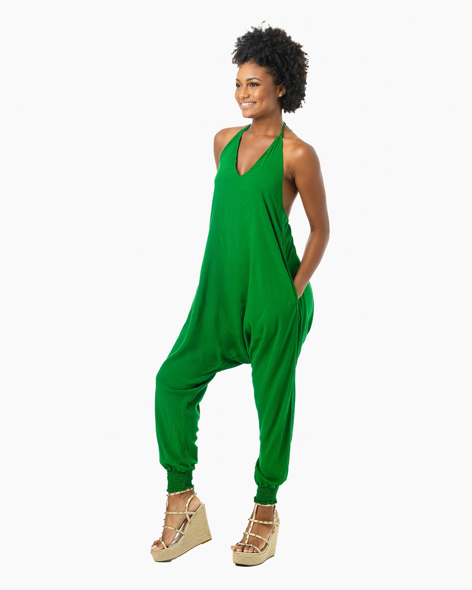 SOLID HAREM JUMPSUIT