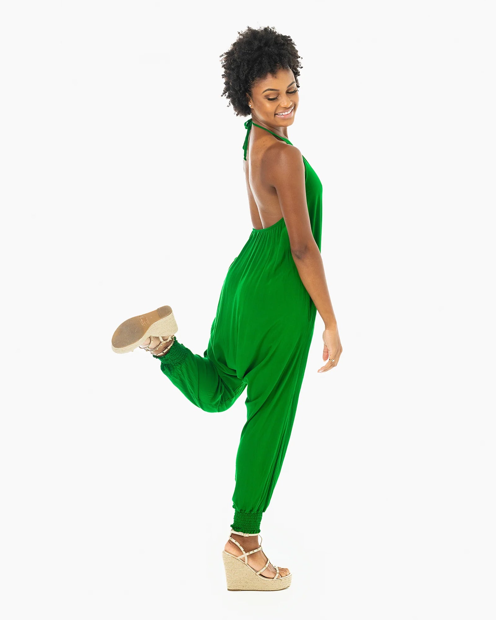 SOLID HAREM JUMPSUIT