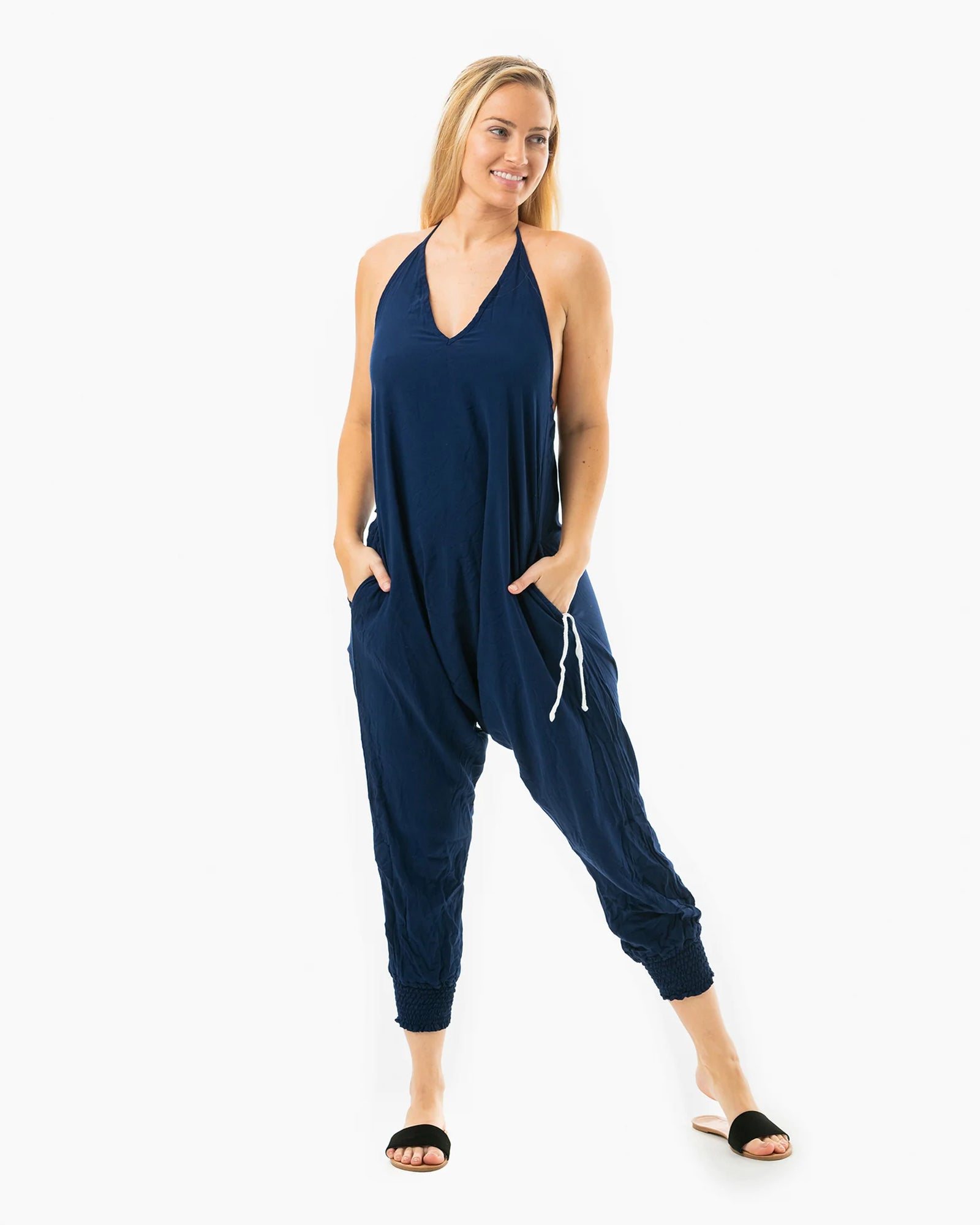 SOLID HAREM JUMPSUIT