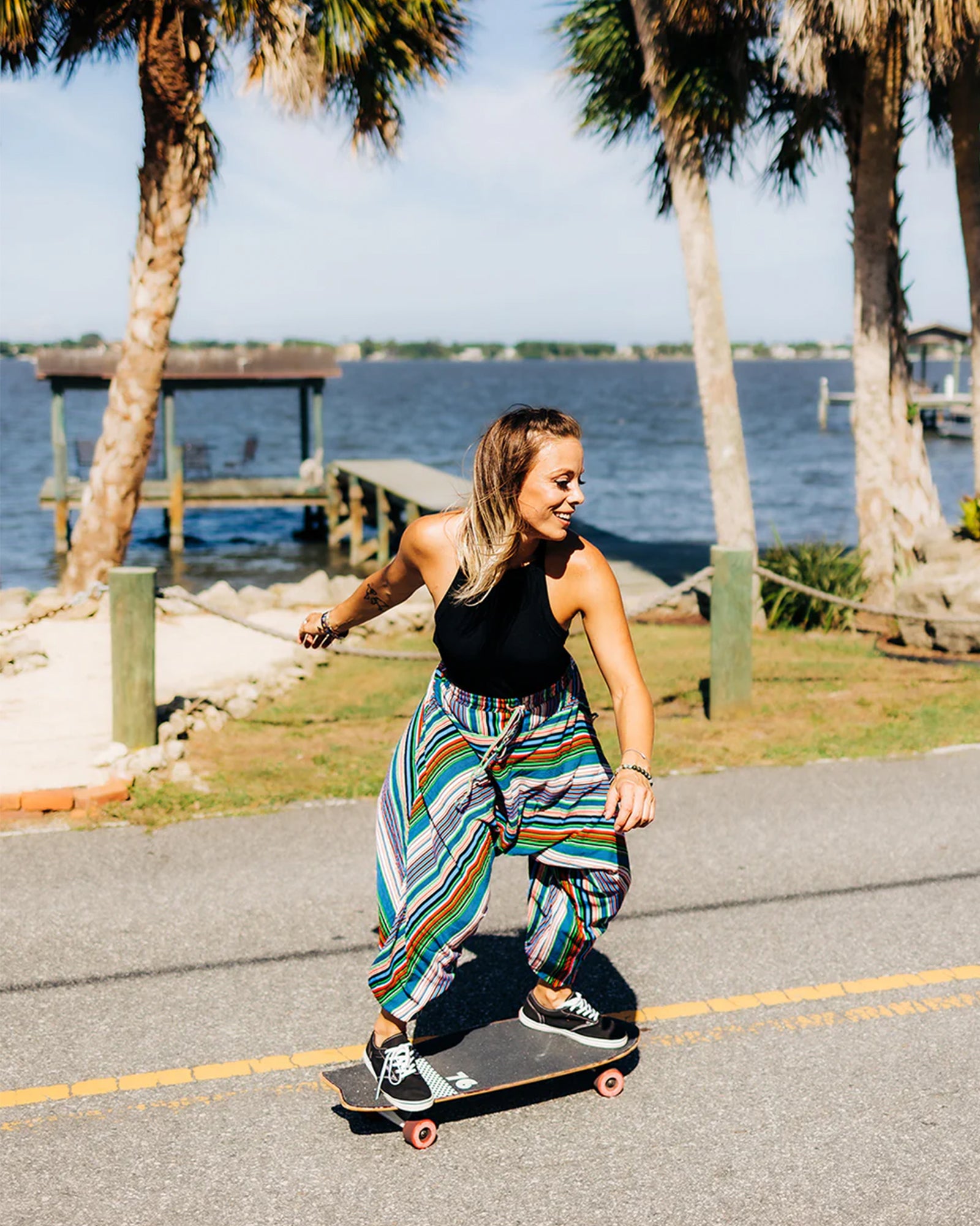 STRIPED HAREM PANTS