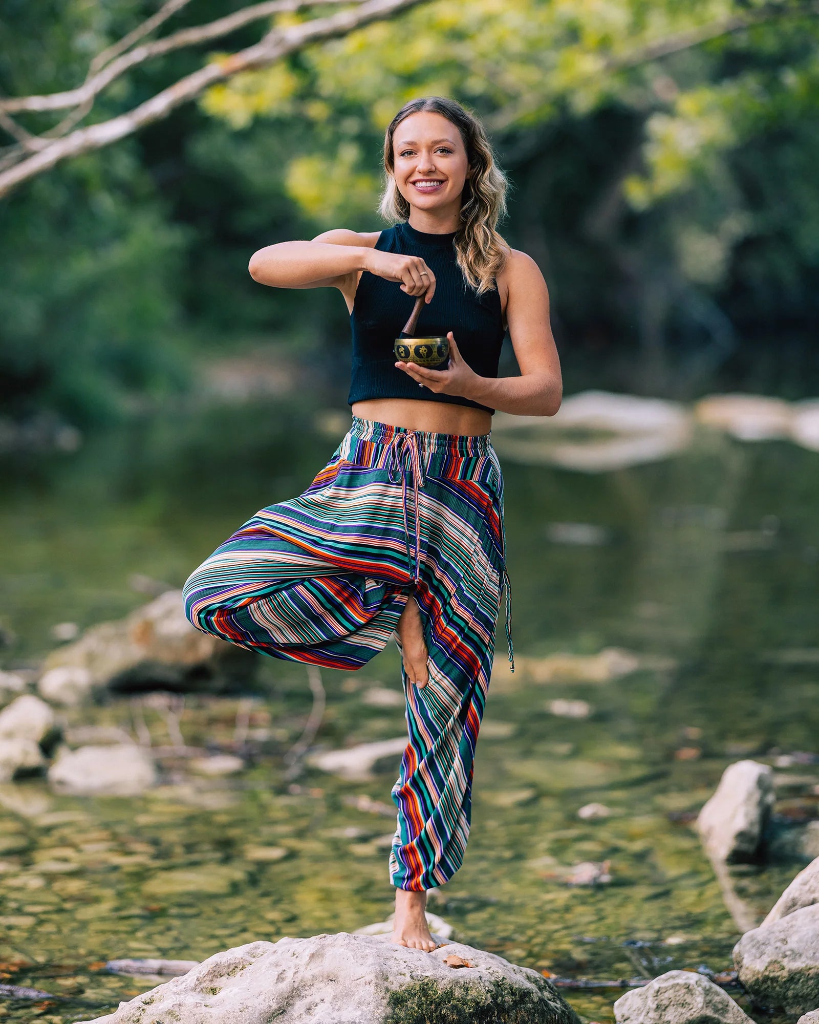 STRIPED HAREM PANTS