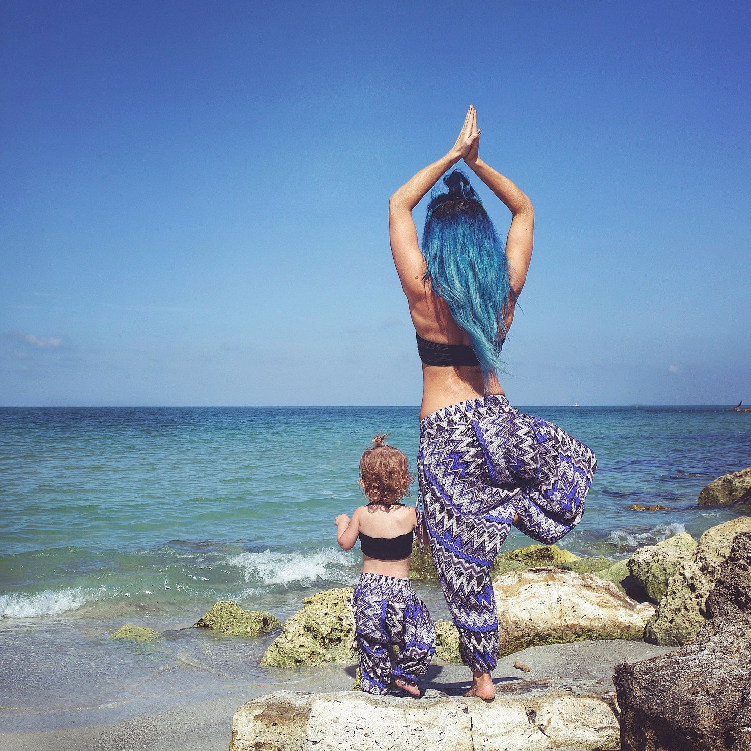 Blue Zags Harem Yoga on Beach Dance Pants Women