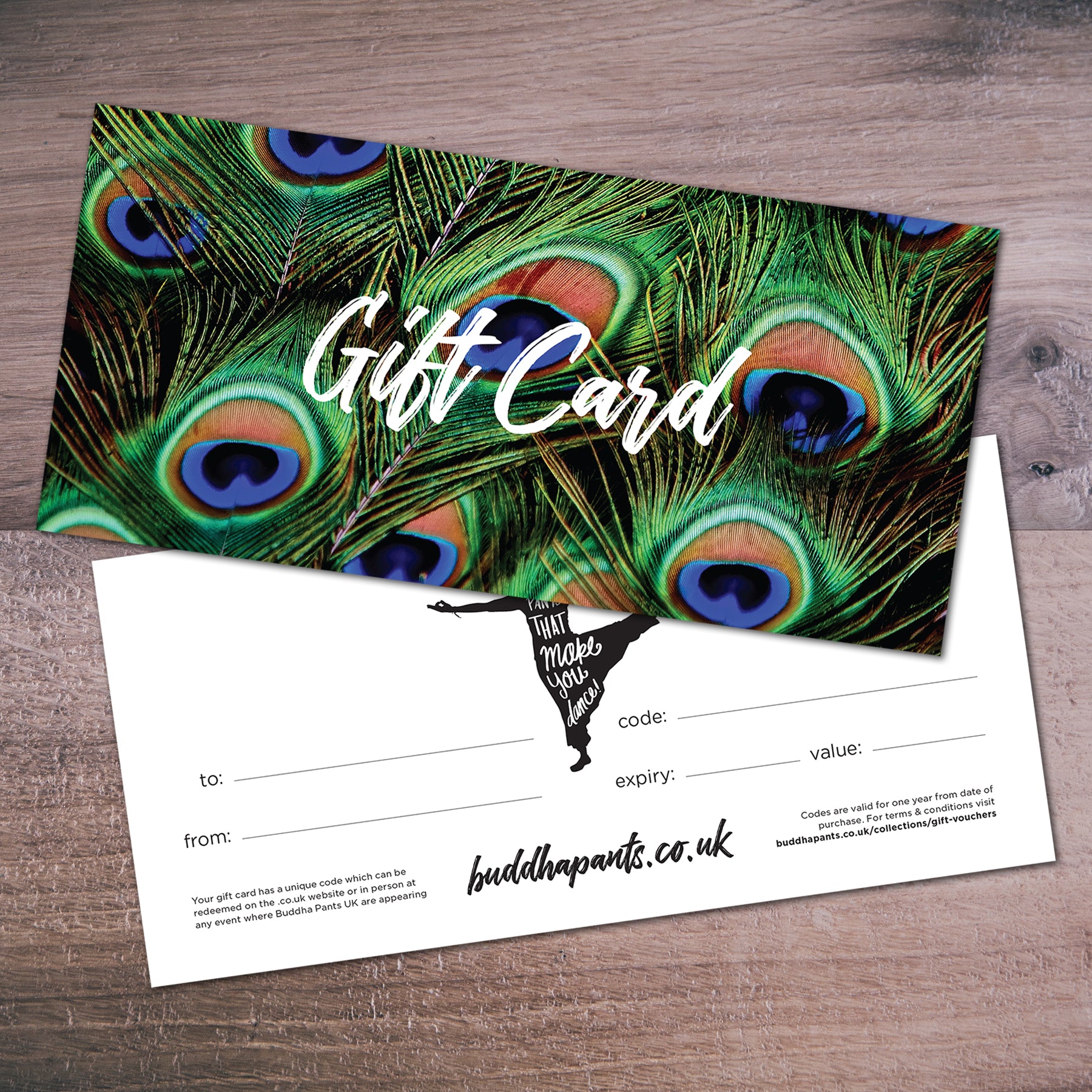 Peacock Design Gift Certificate with Envelope
